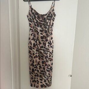 Leopard Print Cowl Neck Dress with back zipper.  Very classy and sexy.